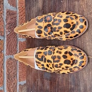 NIB Madewell Penny Loafer in Leopard Calf Hair